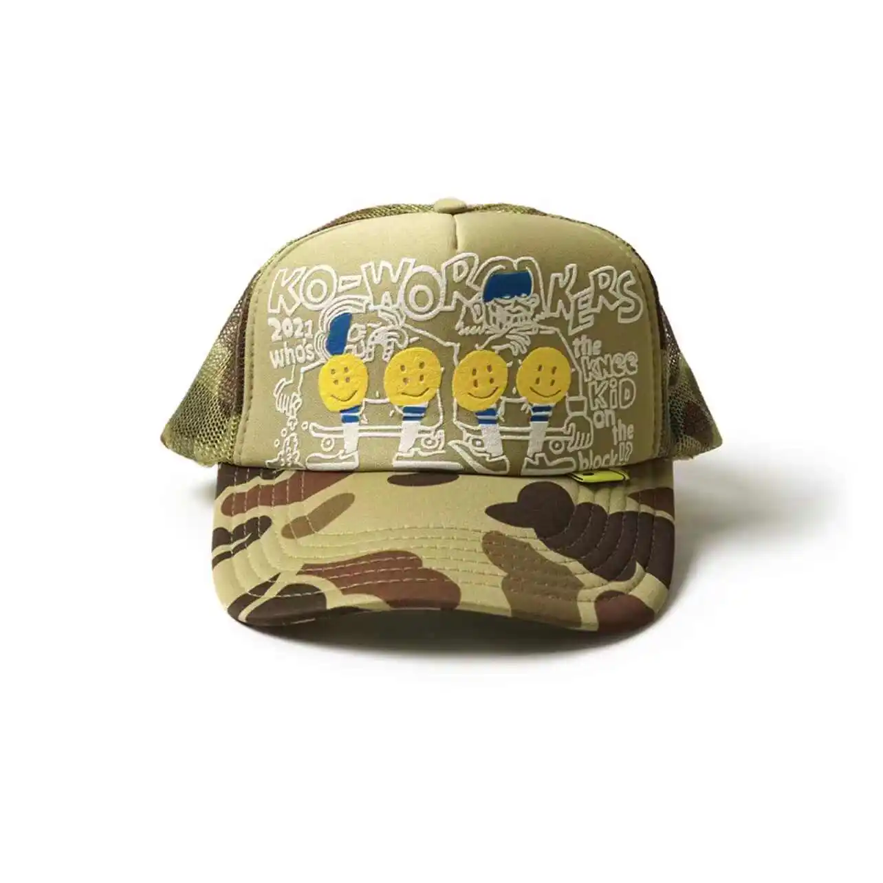 

New 22AW KAPITAL Hirata Kazuhiro Camo Foam Printed Mesh Breathable Splicing Baseball Hat for Men and Women Caps