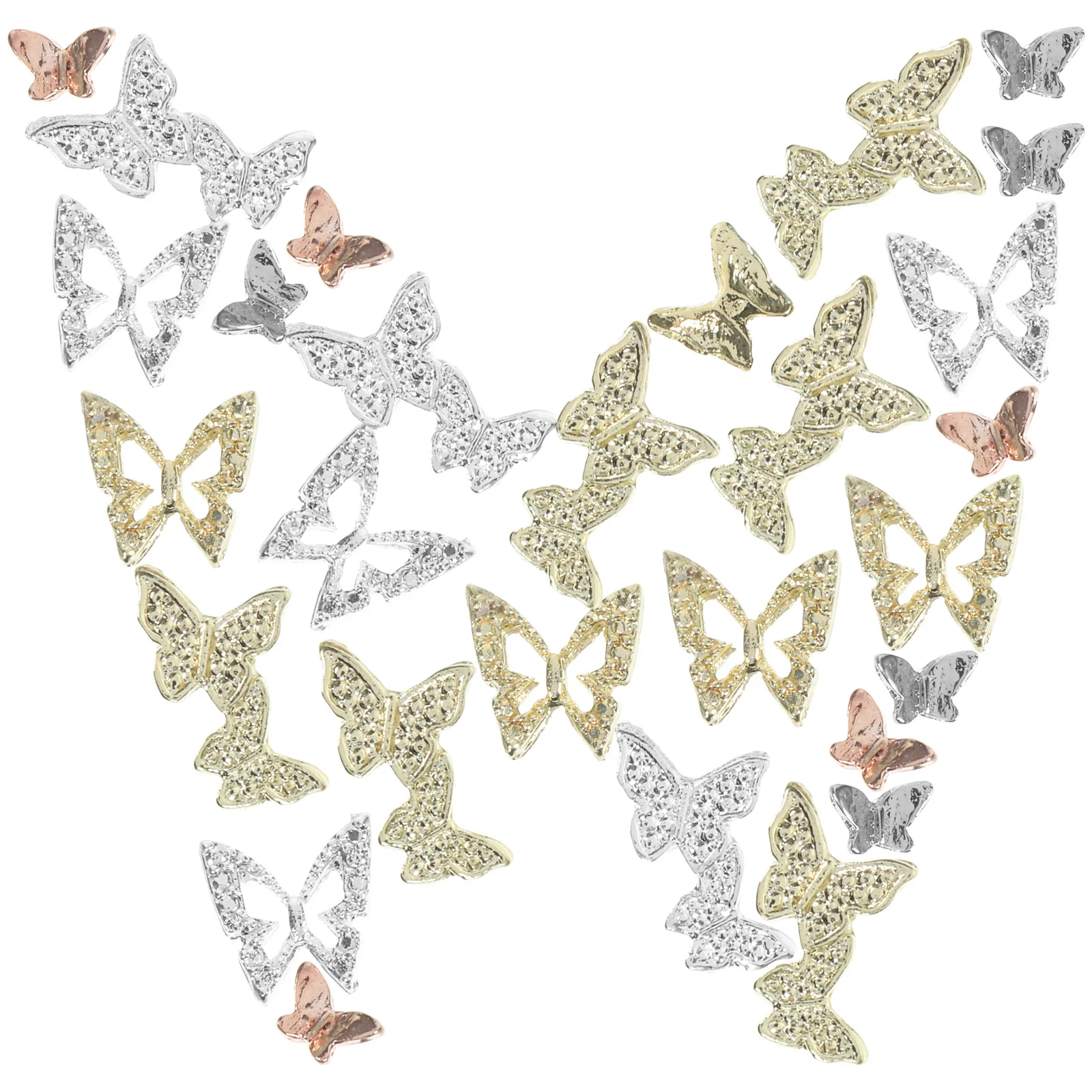 

40Pcs Butterfly Nail Charms Manicure Art Decorations DIY Nail Supplies for Women Fingernails Toenails Craft Accessories