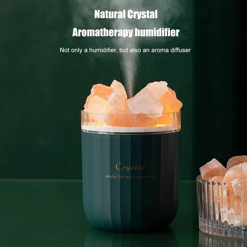 

Portable Crystal Aromatheraphy Humidicador Wireless Aroma Essential Oil Diffuser LED Light Stone Cool Mist Air Humidifier