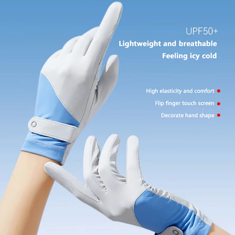 1 Pair Sun Protection Gloves One Size Sunscreen Breathable Anti-UV Cooling Fabric Slip Gloves For Outdoor Cycling Driving