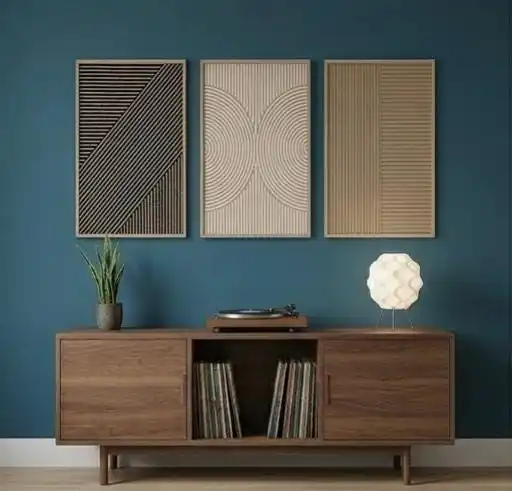 Set of 3 Beige Black Minimalist Triptych Wall Art,Neutral Abstract Geometric Prints Boho Japandi Modern Wall Decor Canvas Poster