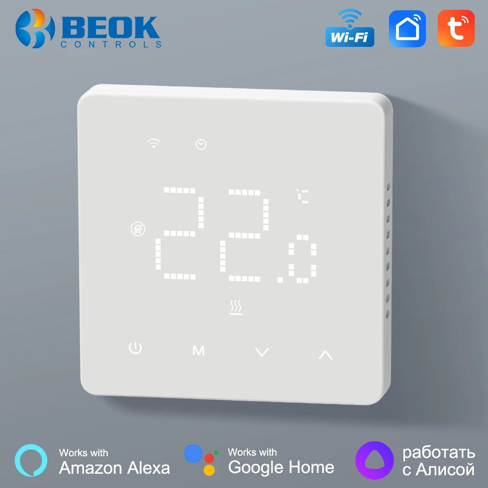 Beok-termostato de habitación con Wifi, sistema de calefacción por suelo radiante, termorregulador para caldera de Gas, calefacción eléctrica con