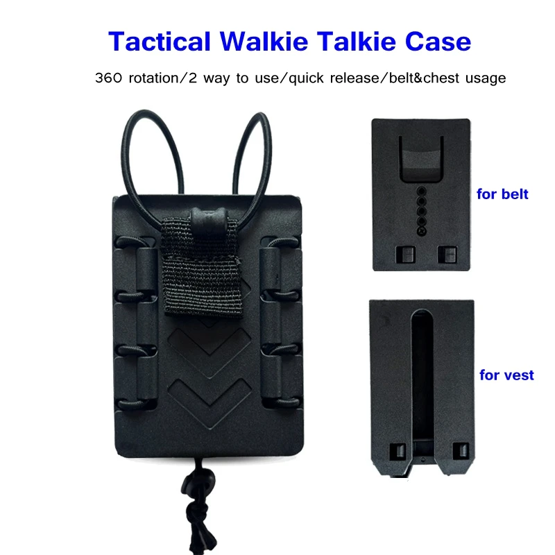 Funda táctica compacta polímero MOLLE para radio walkie interfono - imagen 3
