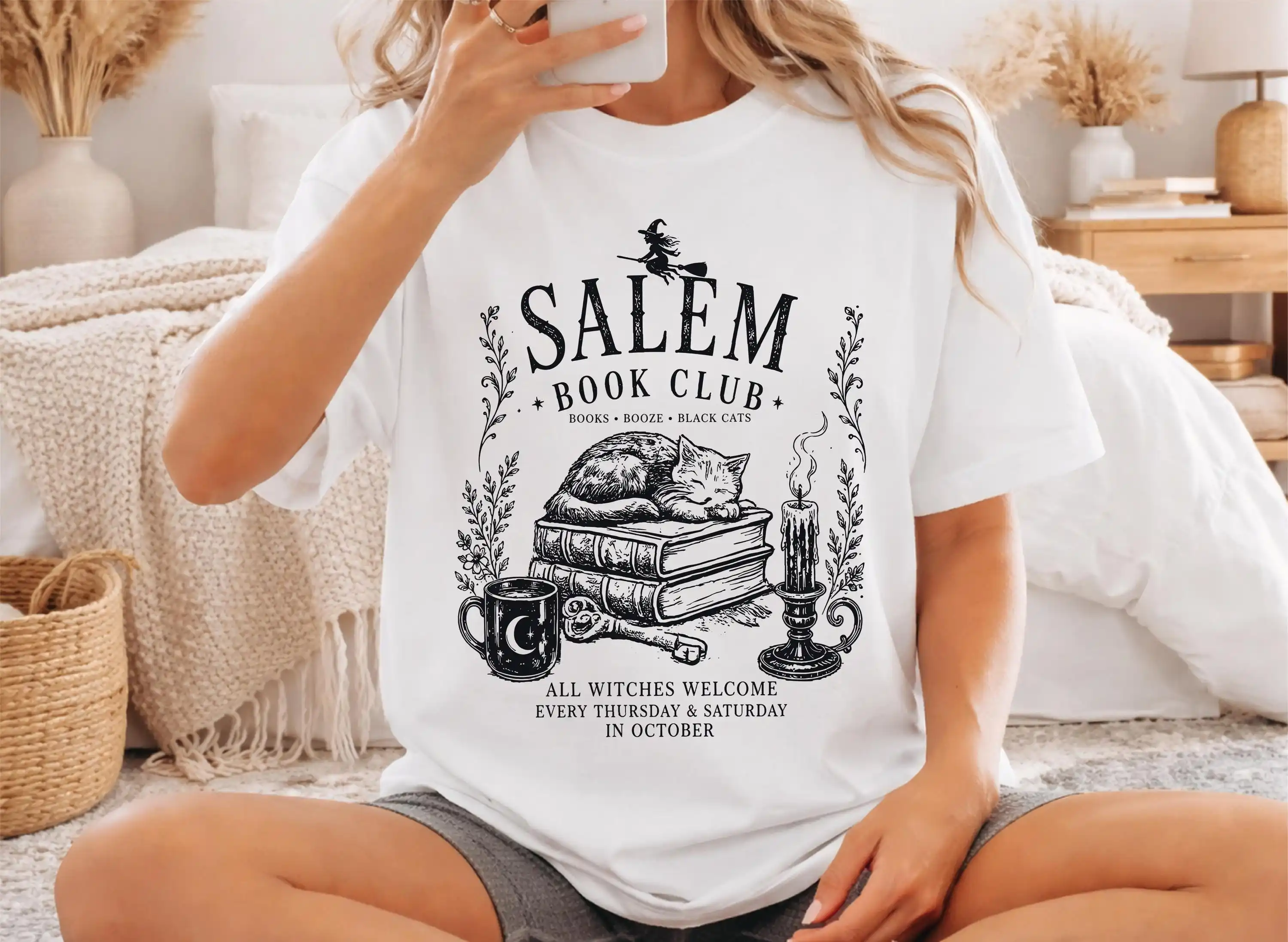 Salem Book Club Shirt: Spooky Bookish Tee, Halloween Shirt, Witchy Book Lover Gift