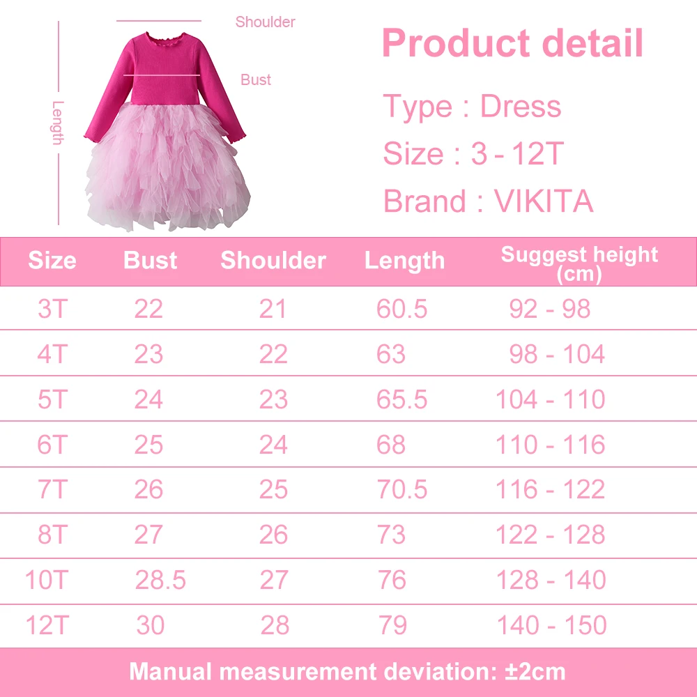 Rosa Strick-Tüllkleid für Kinder, Mädchen Weiches Baumwoll-Langarmkleid, Flauschiges Mesh-Tutu-Kleid, Mädchen Geburtstagsparty Süßes Elegantes Alltagskleid – Detail 1