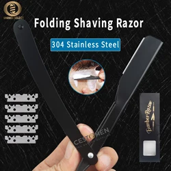 New Barber Razor Haircut Beard Eyebrow Shaving Tools Manual Depilation Straight Edge Razors Hairdresser Trimming Blades Holder