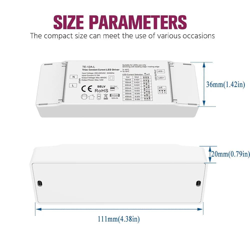 Triac Konstantstrom-LED-Treiber 100-700mA 12W dimm bares LED-Netzteil pwm digitales Dimmen AC 220V 230V Licht transformator