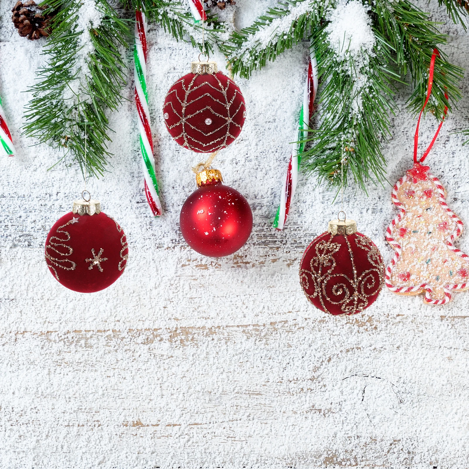 

3 Pcs Christmas Ball Pendant Shatterproof Ornaments Decorations Red Balls Hanging