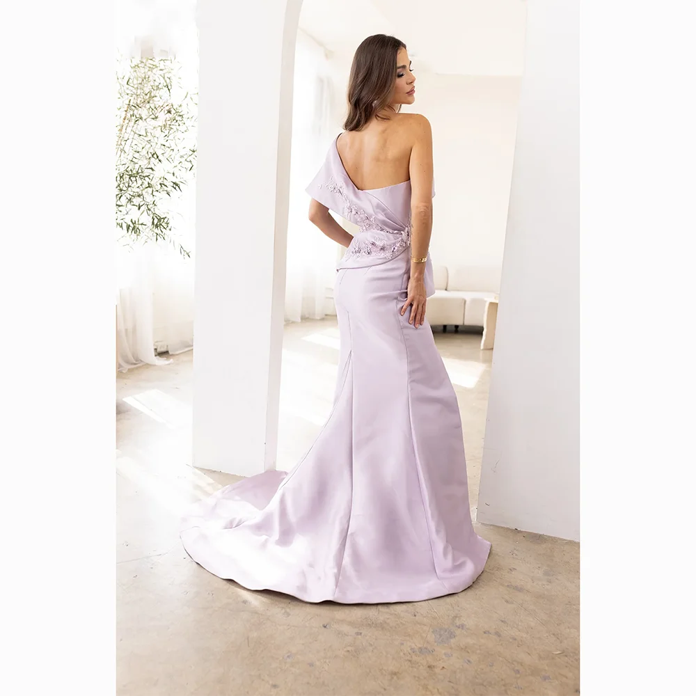 Elegantes Abendkleid mit einer Schulter, Blumen, Abendkleider, Meerjungfrau, Perlenkristall, bodenlang, formelle Partykleider, individuell gestaltet
