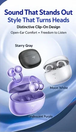 AIGO CA05 Open-Ear Clip-On Wireless Bluetooth Earbuds with ENC Noise Reduction for Sports For Gifts