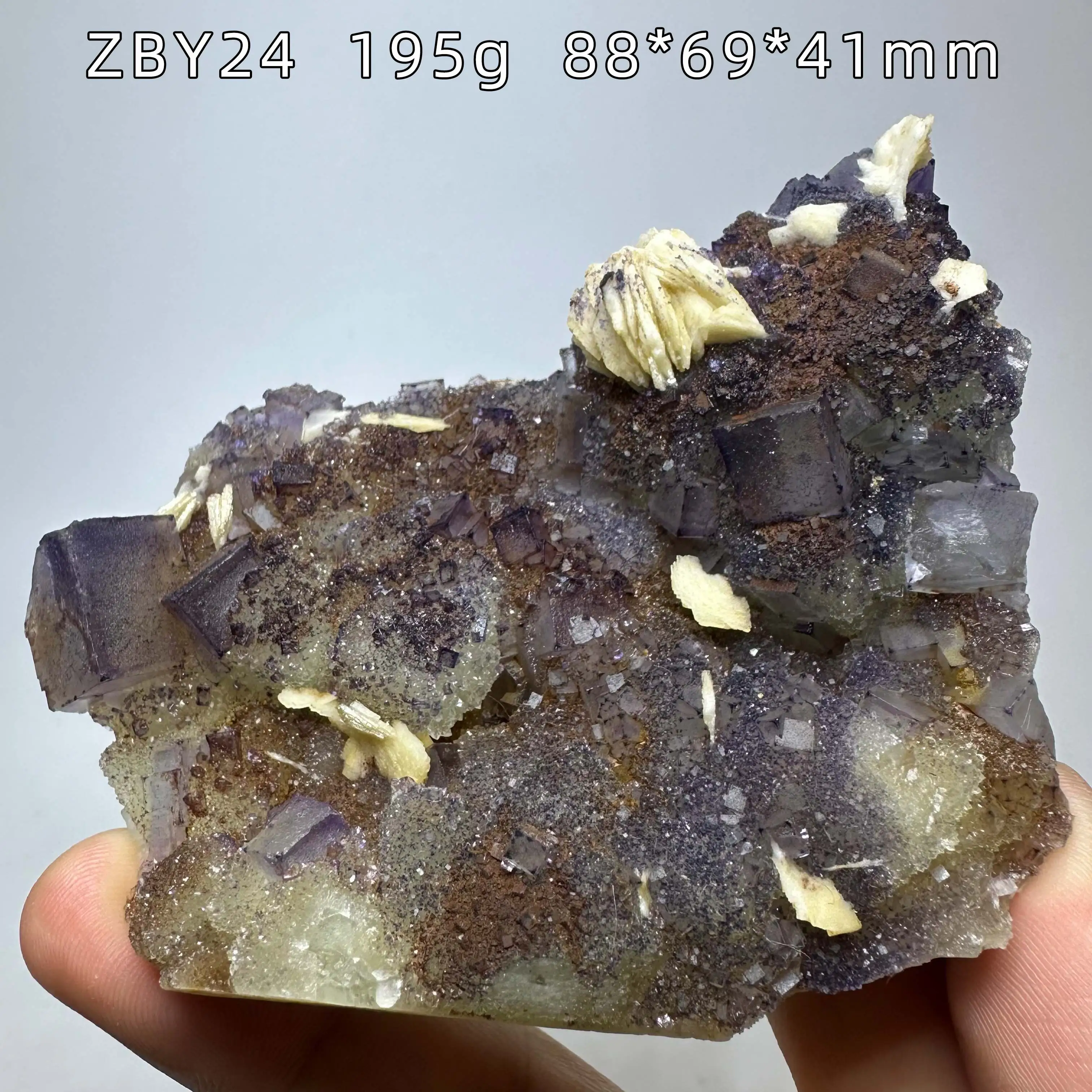 Natural Purple Black QR Code Border Fluorite Crystal Cluster Rare Mineral Specimen Raw Reiki Healing Stone Home Decoration Gift