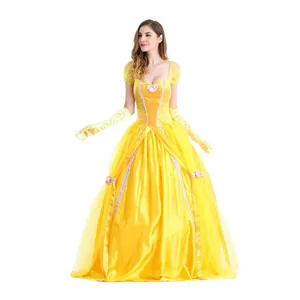 Langes Kleid für Halloween, Schöne, Schönheit und Biest, Prinzessin Bellekleid, schöner Umhang, Maskerade, Karneval, schöner Anzug 6 Hauptverkaufskleid Schöne EA Beast Debütant - №4