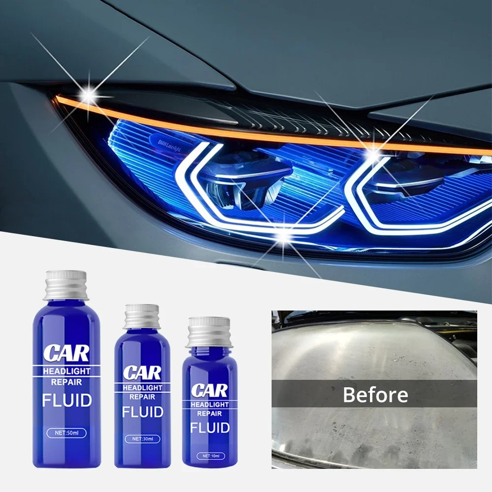 Car Headlight Scratch Remover Fast 10-30ml UV Protection Light Cleaner Automotive Restoration Kit Polishing Cleaning Maintenance