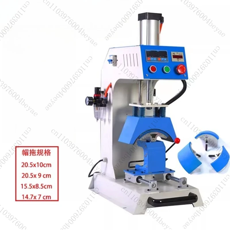 220V Automatic Pneumatic Cap Pressing Machine Hot Stamping Hot Transfer Baked Hat Logo Chest Collar Label Marking Machine