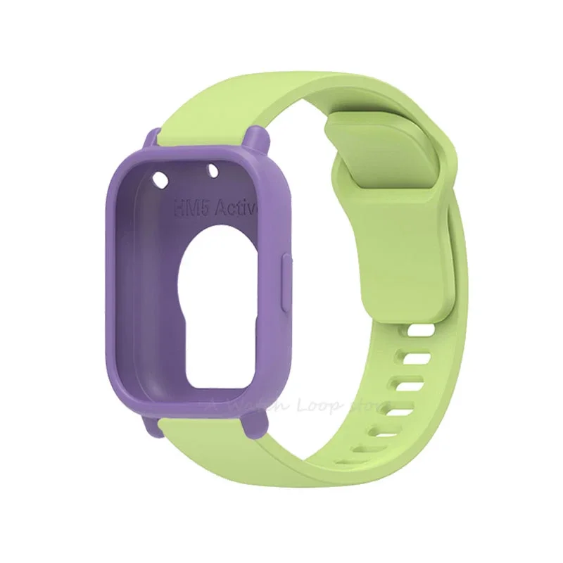 حافظة من السيليكون + حزام لساعة Redmi Watch 5 Lite / 5 Active Repacement Bracelet Belt Smart Watchband غطاء حماية