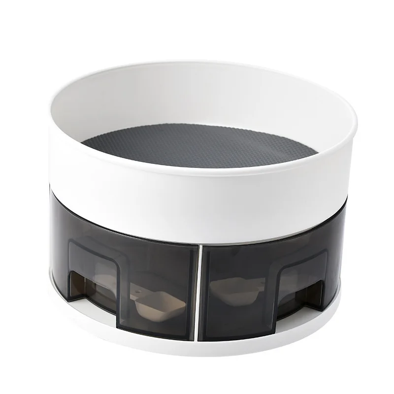 360° Rotating Storage Rack Multifunctional Seasoning Organizer Shelf Seasoning Box Oilproof Non-slip Kitchen Supplies Tool