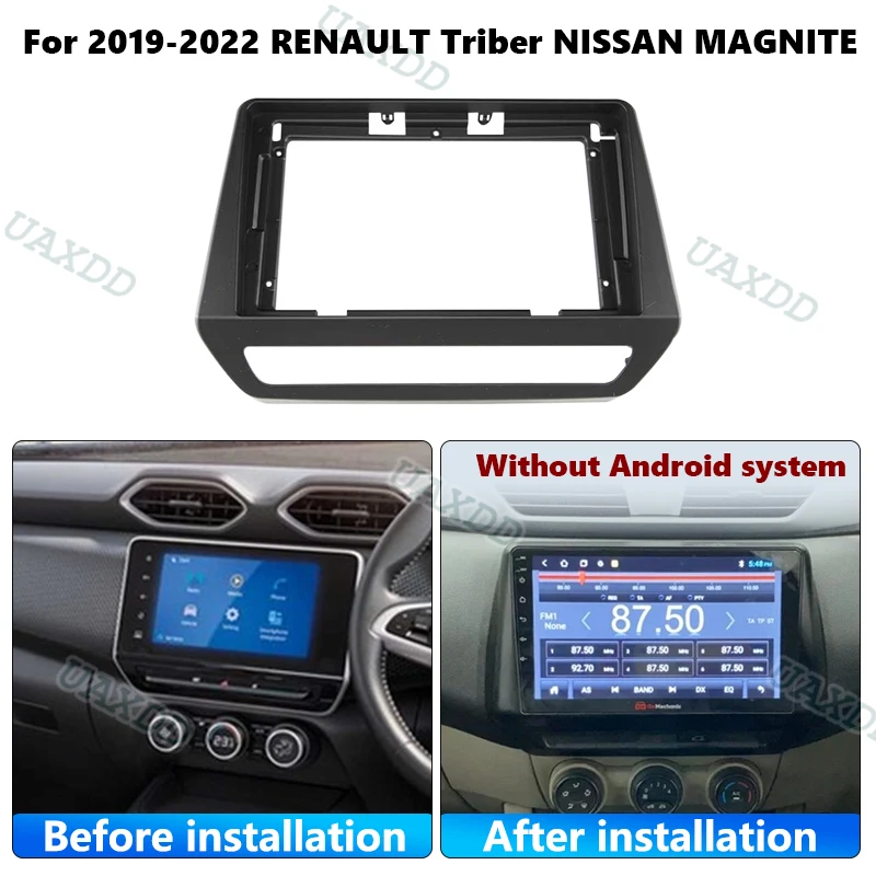 9INCH Android Frame Kit UAXDD 2 Din Car Radio Center Fascia Dashboard Panel For 2019-2022 RENAULT Triber NISSAN MAGNITE Video CD