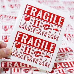 50Pcs/Lot Package Labels Fragile Stickers Fragile or Bend Handle with Care Warning Packing Shipping Carton Labels Stickers