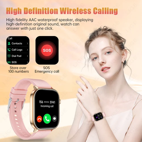 Imagen 2 del producto LIGE 2025 para Android IOS GPS reloj inteligente mujeres 2,01 ""pantalla HD ritmo cardíaco Bluetooth llamada brújula IP68 impermeable hombres Smartwatch