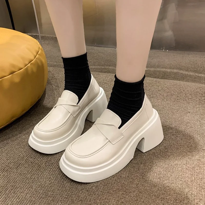 Autumn 2023 New Thick Soled Elevated Loafers Comfortable Platform Shoes for Women Fashion Casual Women Shoes Zapatos De Mujer