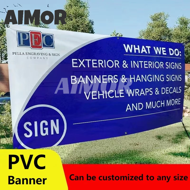 AIMOR pubblicità personalizzazione Flex Banner Outdoor Spray panno LOGO fai da te sfondo stampa Pvc vinile pubblicità Sport promozione