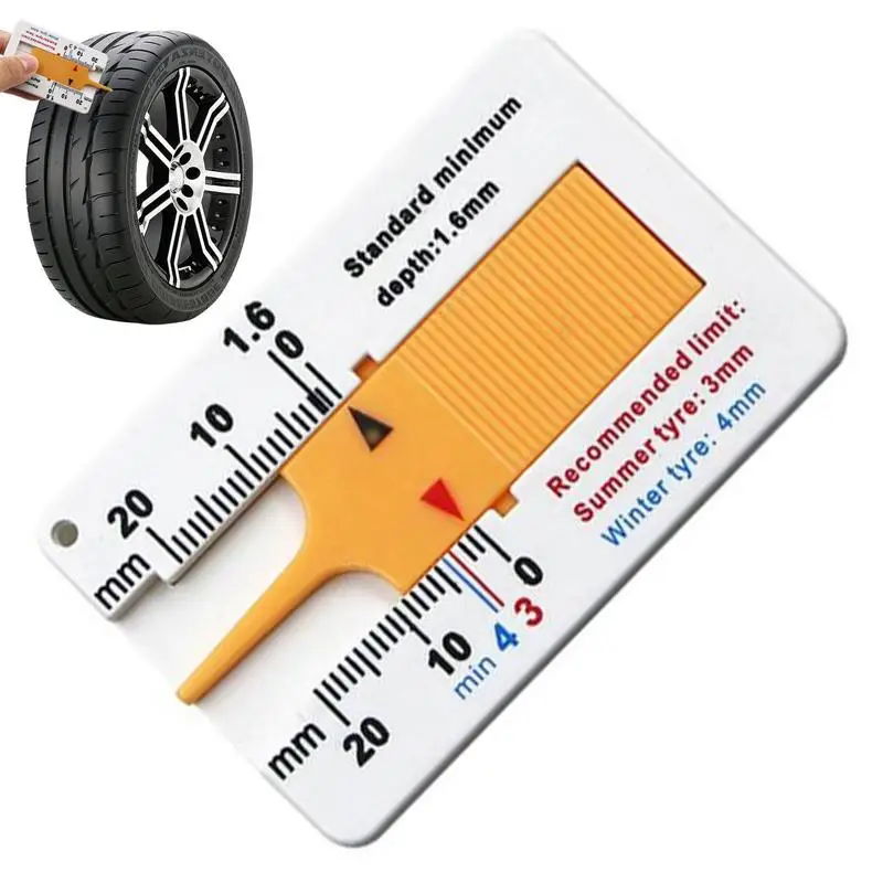 0-20mm Auto Tire Tread Depth Gauge Car Wheel Tread Depthometer Depth Indicator Tire Tread Depth Meter Tire Wheel Measure Tool