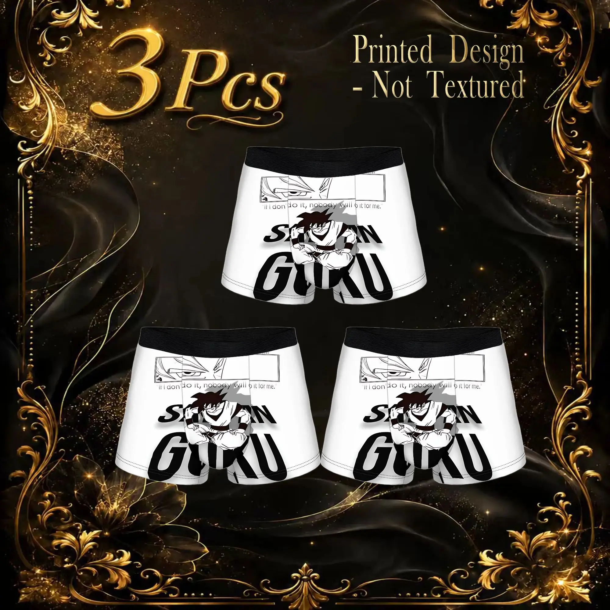 3Pcs  boxers Dragon Ball Z Underpants Homme Panties Men's Underwear Print Shorts Boxer Briefs