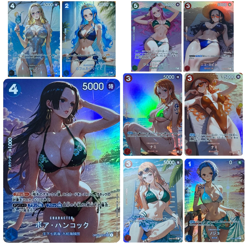 

Цельный купальник, коллекционные карты, сделай сам, самодельный Нами Ута Робин Хэнкок Виви Ямато, текстурированный красочный подарок на Рождество и день рождения