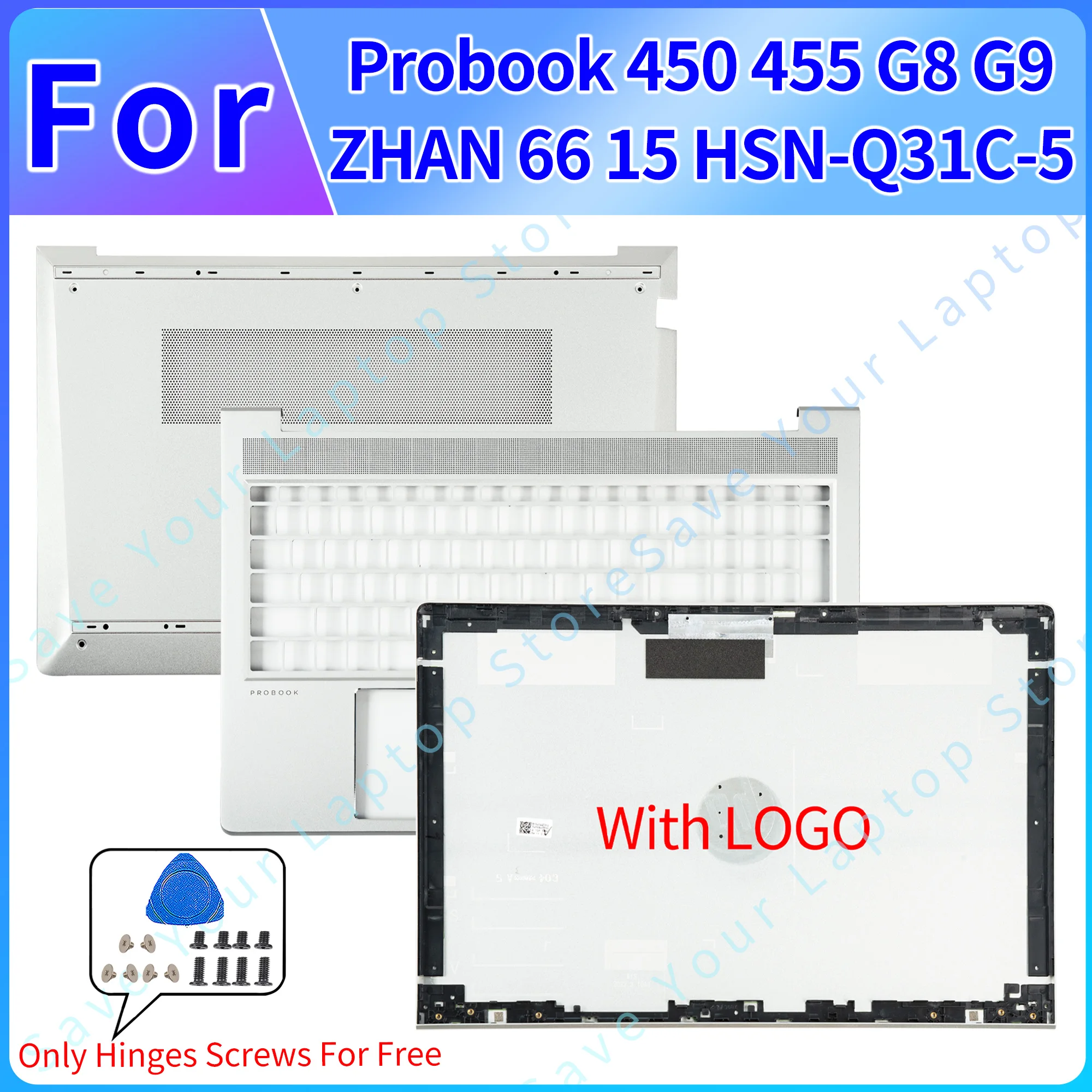 

New For Probook 450 455 G8 G9 ZHAN 66 15 HSN-Q31C-5 Laptop LCD Back Cover Front Bezel Top Palmrest Keyboard Case Bottom Case