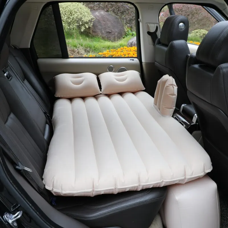 Ultra-soft Flocking Environmental Fabric Car Inflatable Bed Air Cushion Bed Car Travel Bed Portable and Comfortable