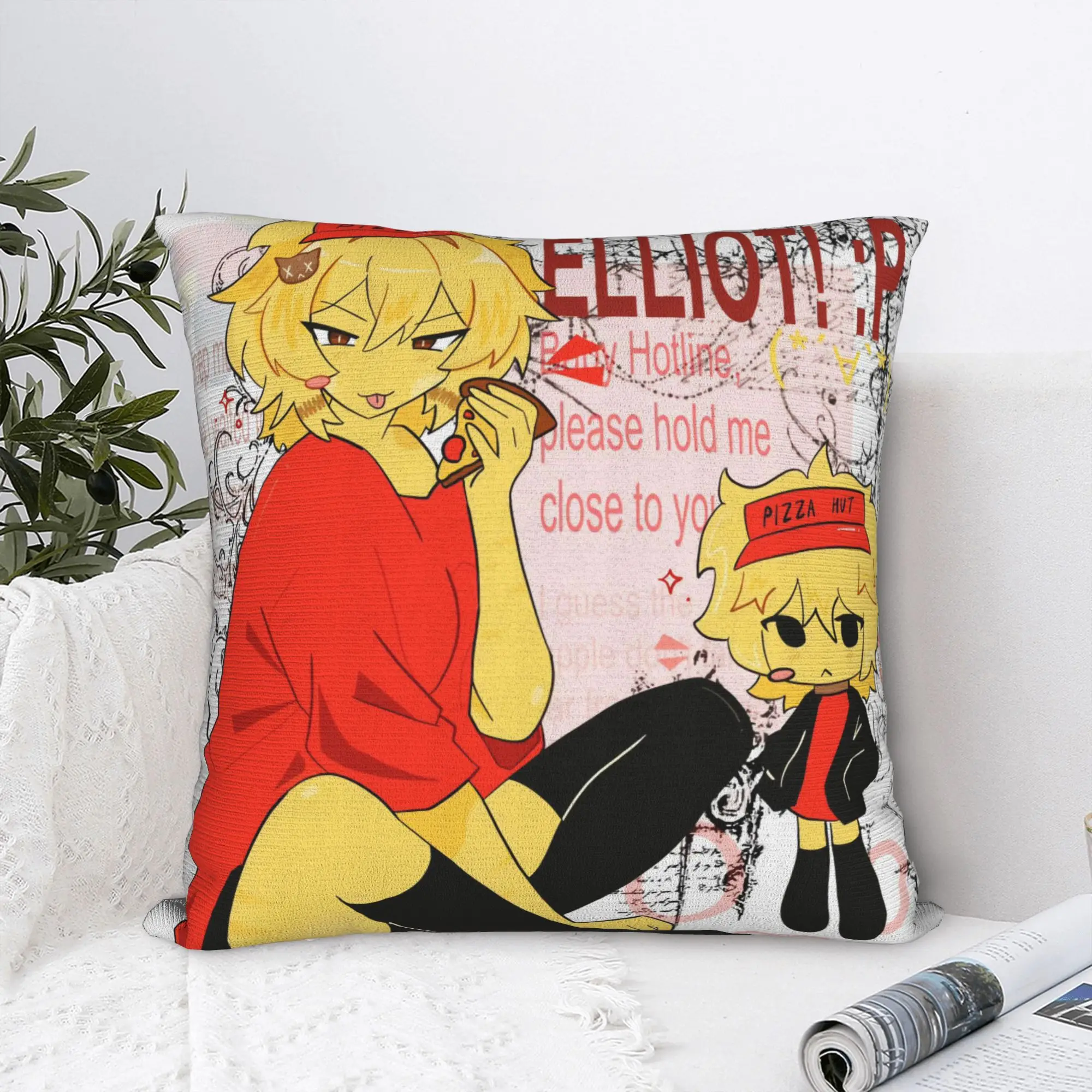 

Pillow Cover Pizza Boy Elliot Forsaken Kawaii Pillow Case For Chair Sofa Home Decor Pillowcases