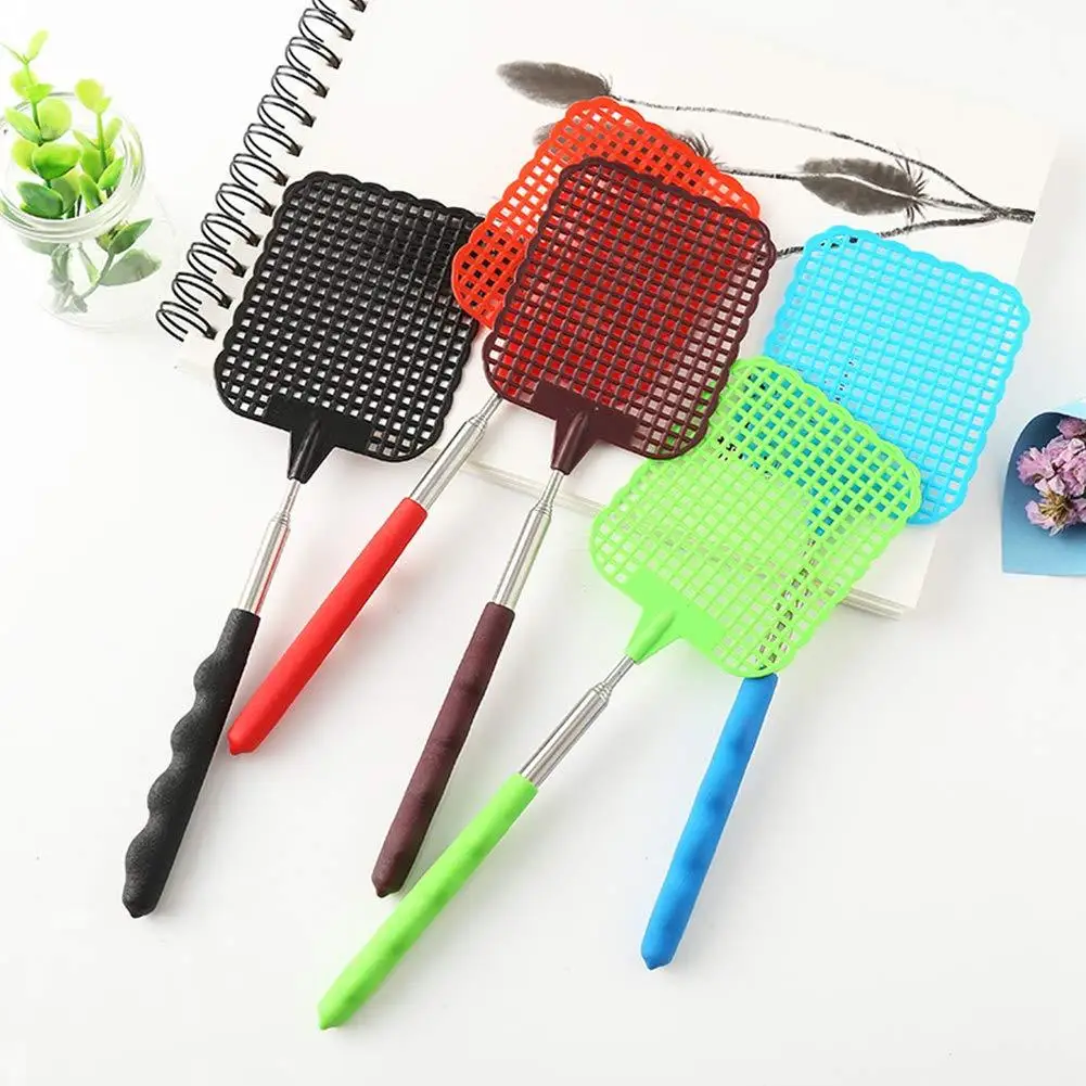 Adjustable Plastic Fly Swatter Home Long Handle Flyswatter Flapper Insect Killer