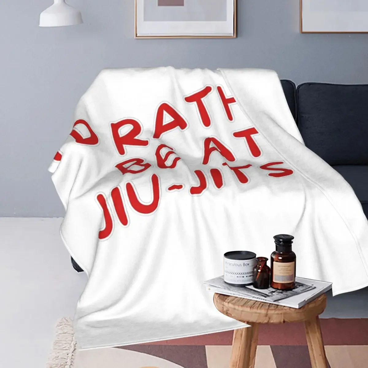 I'd Rather Be At Jiu-Jitsu Funny Blanket Soft Warm Flannel Throw Blanket Bedding for Bed Living room Picnic Travel Home Couch