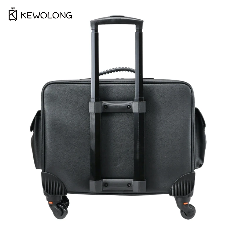 PU Leather Professional Makeup Rolling Trolley Case, Multi-functional Cosmetic Suitcase for Tattoo Nail Artist, Fast Shipping