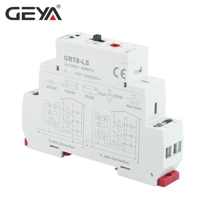 GEYA GRT8-LS/LM Interruttore per scale Ritardo automatico Interruttore della luce AC230V Relè 16A Relè di controllo della luce Interruttore timer per scale