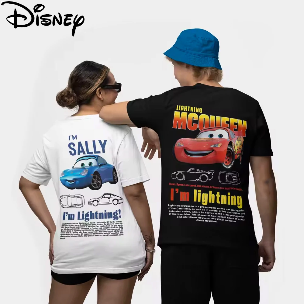 

Disney Lightning McQueen and Sally Car T-shirt for Men Women 3D Printed Fashion Tee New Arrival Clothing Love Gift For Couple