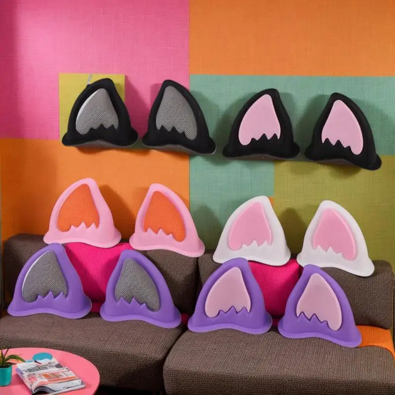 For Skateboarding For Cycling Motorcycle Helmet Cat Ear Decorations  Helmet Ear Accessory For Scooter Bicycle Adhesive Motorbike