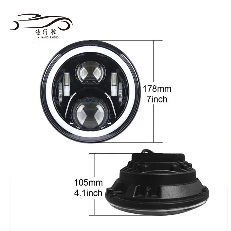 عالية الطاقة RGB التحكم 7 بوصة شعاع دائري Ip 68 مقاوم للماء نظام إضاءة الدراجة النارية نظام الإضاءة التلقائي