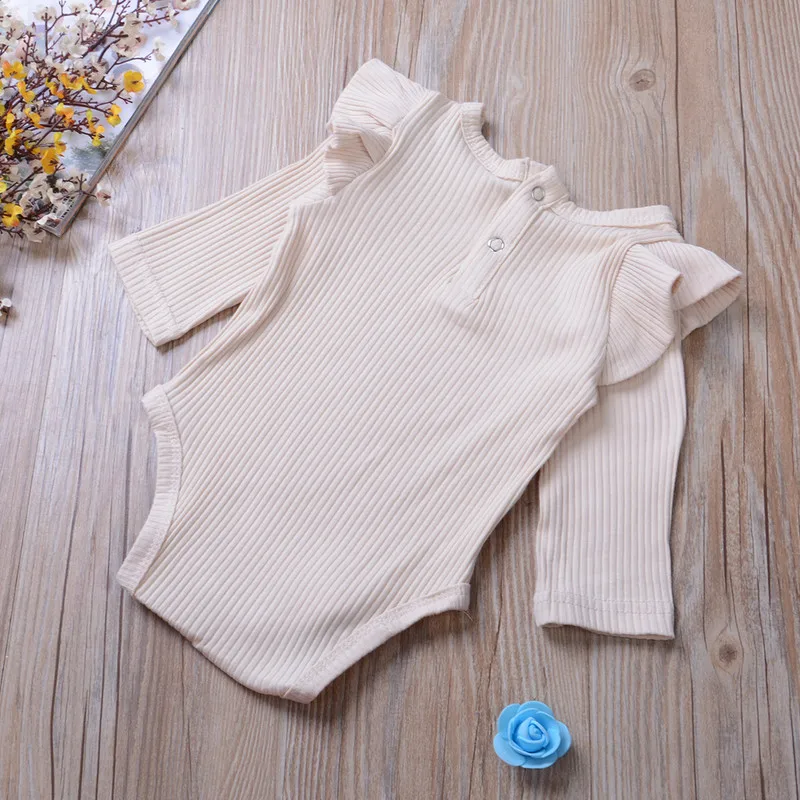 RUEWEY Newborn Baby Boy Girl Clothes Autumn Bodysuit Ruffles Long Sleeve Tops Jumpsuit Baby Items Clothing for Boy Girl Kids