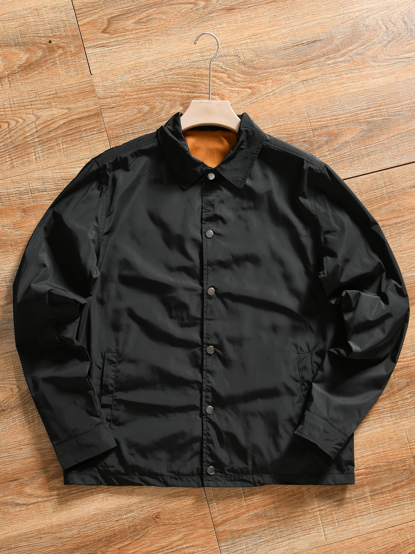 Wear-Resistant Men's Sporty Casual Collared Jacket Autumn Season Standard Fit Polyester/Nylon Composite Fiber Breathable