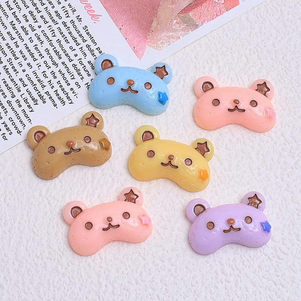 20PCS Cartoon Bears Resin Flatback Cabochons For Hairpin Scrapbooking DIY Jewelry Craft Decoration Accessories
