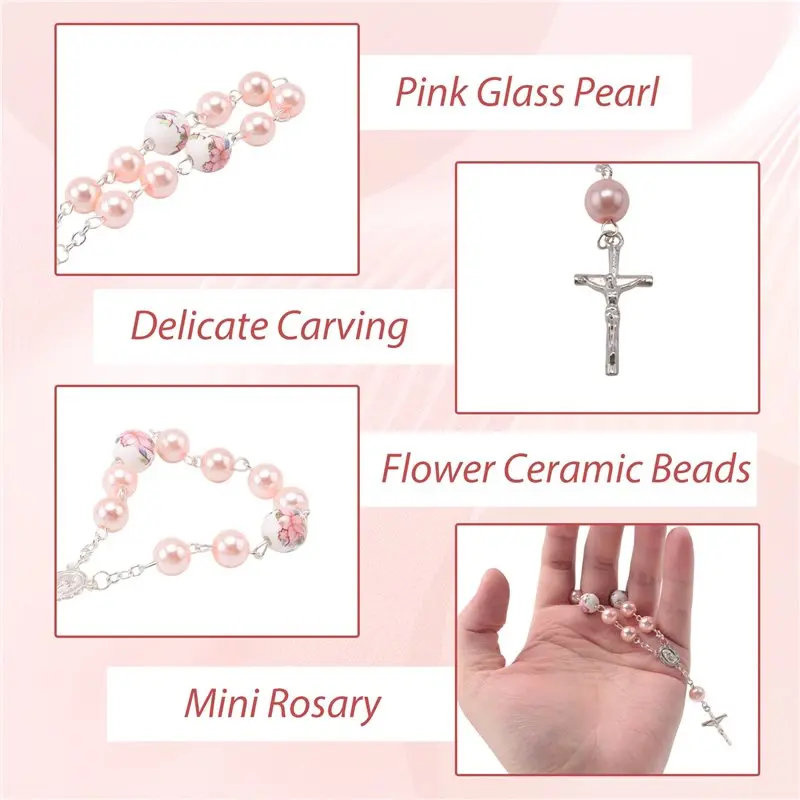 

Baptism Favors For Girls Include 25 Pcs Pink Baptism Rosary Baby Rosary Mini Rosary 25 Pcs Organza Bags Baptism Gifts Multi-Purp