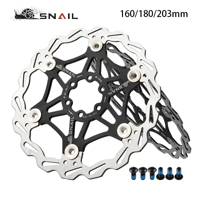 SNAIL MTB Bicycle Brake Discs 160/180/203mm Floating Brake Disc Rotor Mountain Bike Ultralight Cycling Disc For Shimano