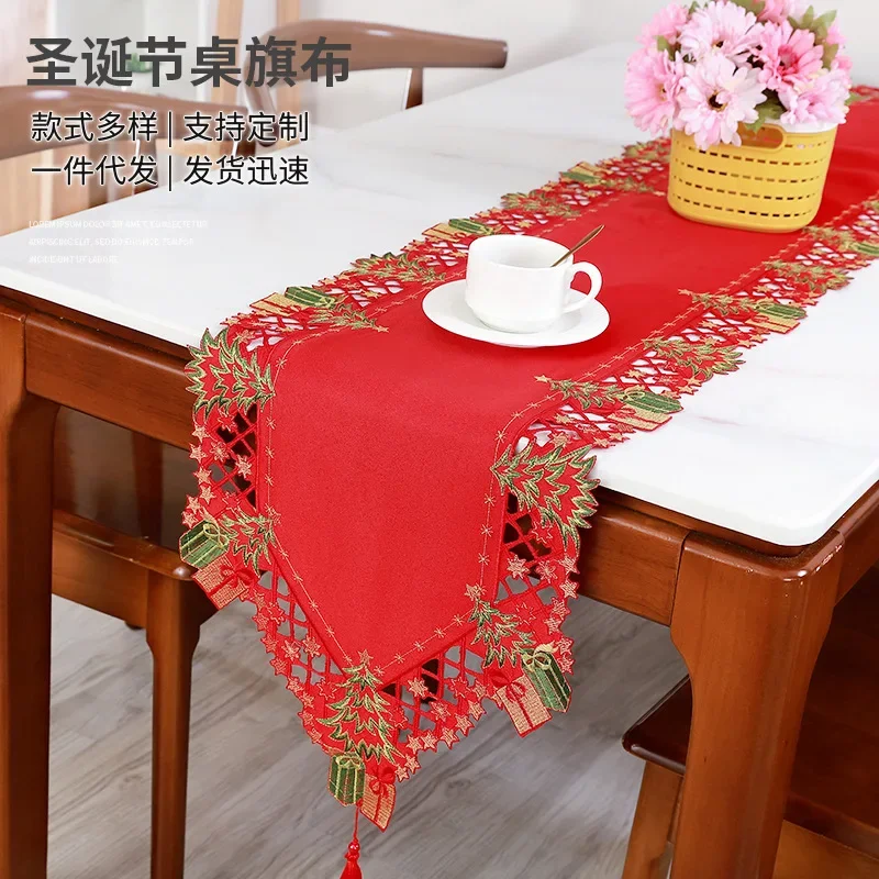 

Christmas Party Red Table Flag Minimalist Style Wedding Tree Tea Mat