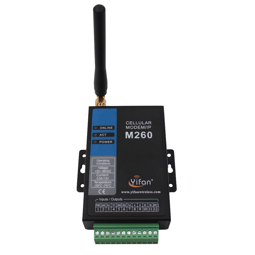 Support B4 B28 M260 Dual RS232 Industrial 3G 4G LTE modem with sim card slot