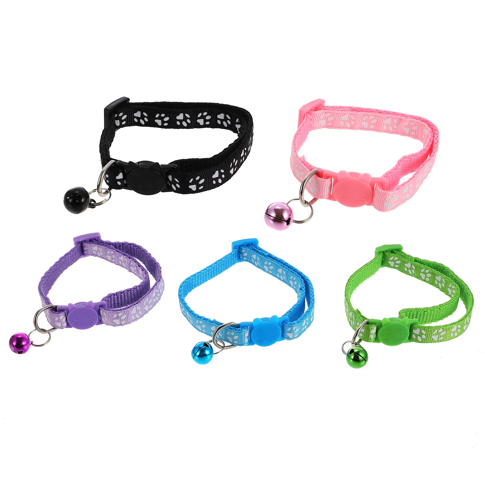 

5 Pcs Cat Collar Kitten Supply Decorative with Bells Adjustable Wear-resistant The Accessory