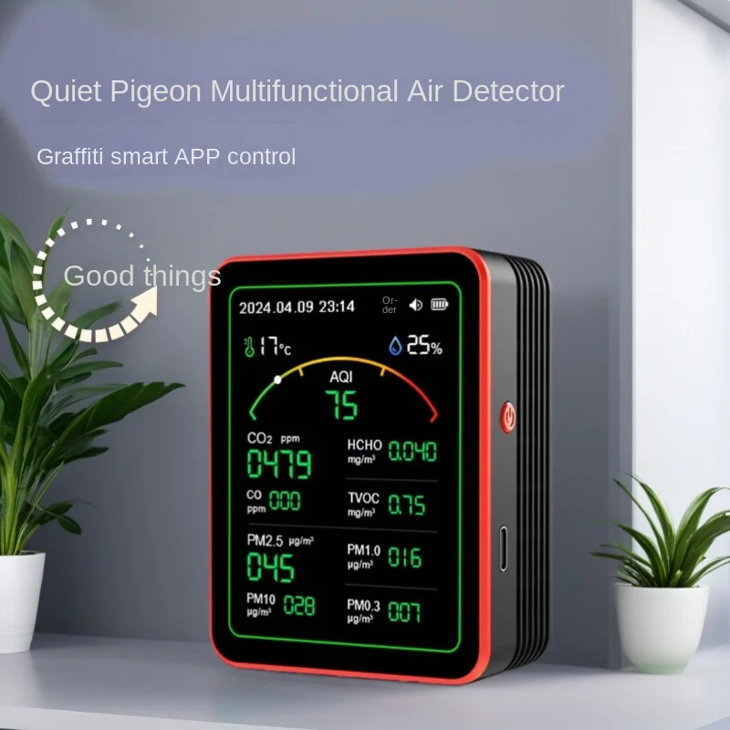 Tuya WiFi 15-in-1 Air Quality Detector APP Control Portable AQI PM0.3 PM1.0 PM2.5 PM10 Tester Household CO CO2 TVOC HCHO Tester