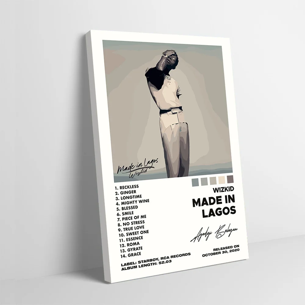 

Wizkid Made in Lagos Album Poster Customizable Printed Canvas Painting for Pictures Wall Art Posters Living Room Decoration Home