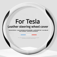 For Tesla Model 3 Model X Model S Model Y 2021 2022 2023 car Tesla Car Suede Carbon Fiber Leather Steering Wheel Cover