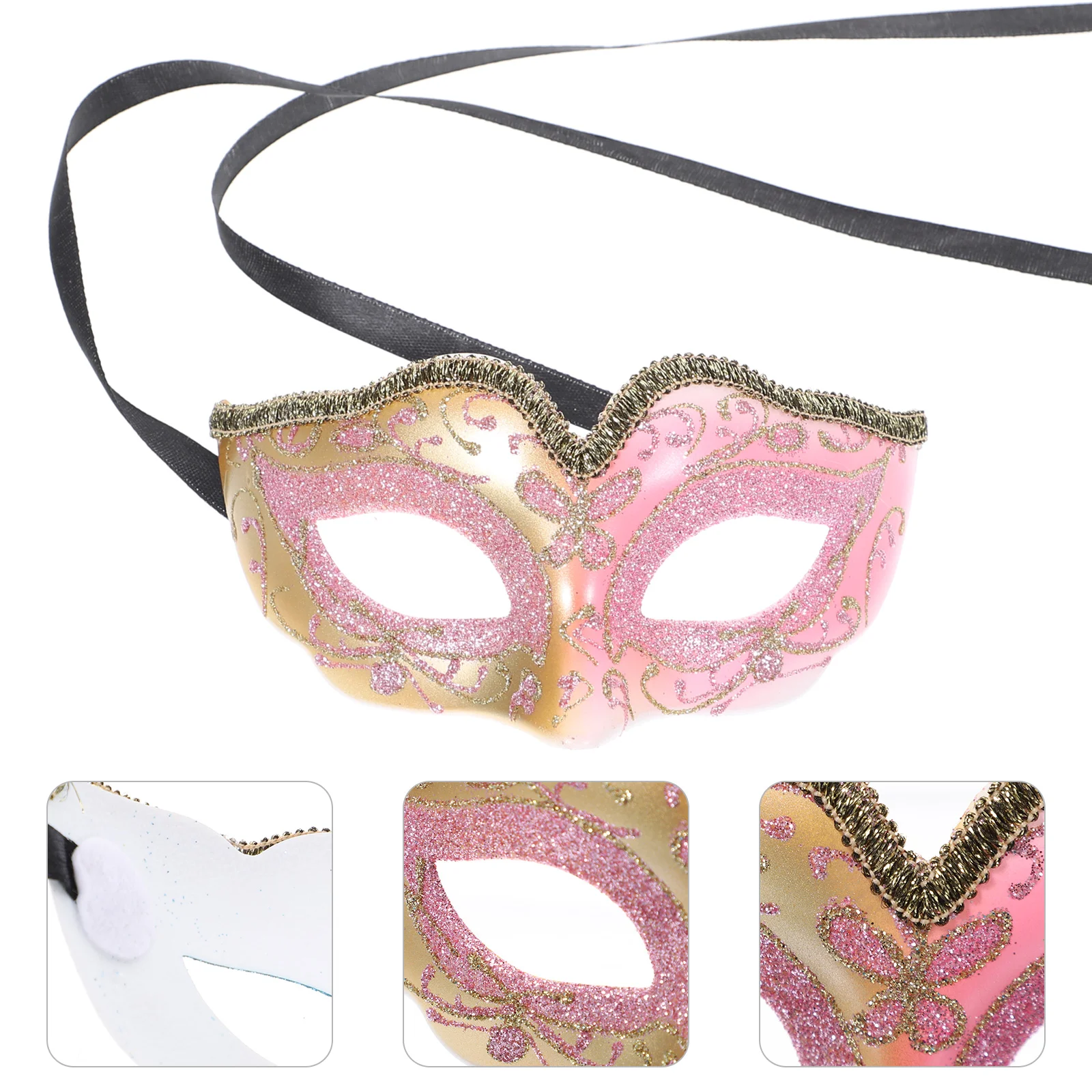 

Halloween Children's Half Face Mask Lovers Facial Masquerade Strap Decorative Kids Plastic